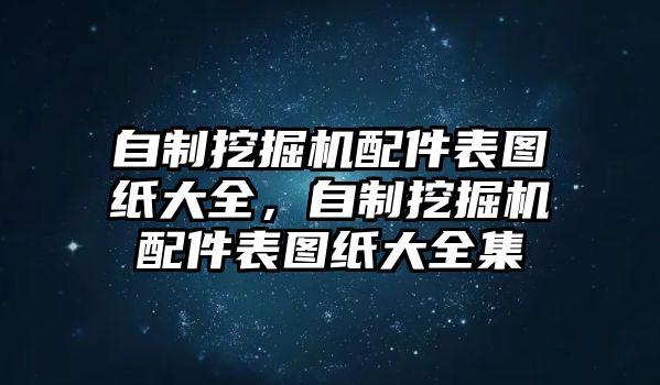 自制挖掘機配件表圖紙大全，自制挖掘機配件表圖紙大全集