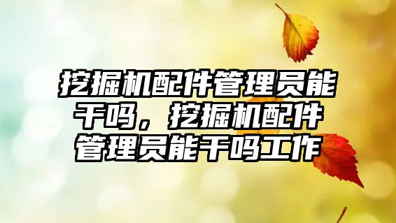 挖掘機配件管理員能干嗎，挖掘機配件管理員能干嗎工作