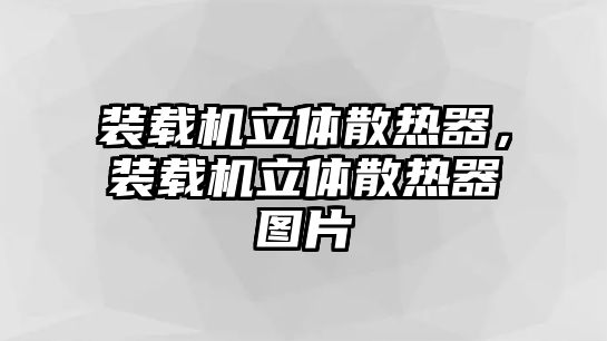 裝載機(jī)立體散熱器，裝載機(jī)立體散熱器圖片