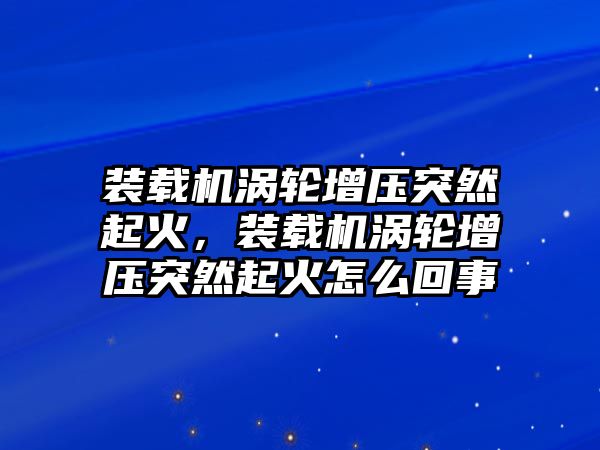 裝載機渦輪增壓突然起火，裝載機渦輪增壓突然起火怎么回事