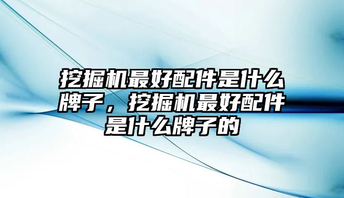 挖掘機最好配件是什么牌子，挖掘機最好配件是什么牌子的