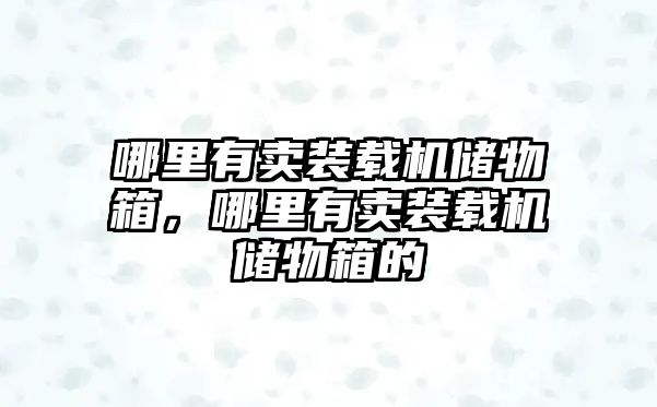 哪里有賣裝載機(jī)儲(chǔ)物箱，哪里有賣裝載機(jī)儲(chǔ)物箱的