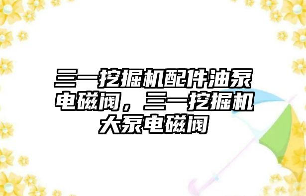 三一挖掘機配件油泵電磁閥，三一挖掘機大泵電磁閥