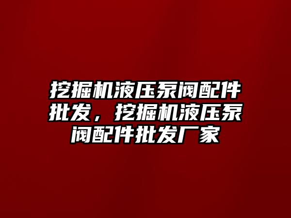 挖掘機液壓泵閥配件批發，挖掘機液壓泵閥配件批發廠家