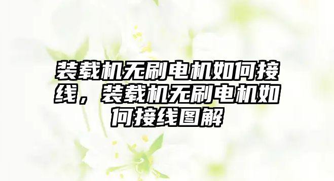 裝載機無刷電機如何接線，裝載機無刷電機如何接線圖解