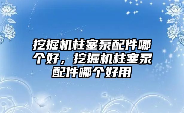 挖掘機柱塞泵配件哪個好，挖掘機柱塞泵配件哪個好用