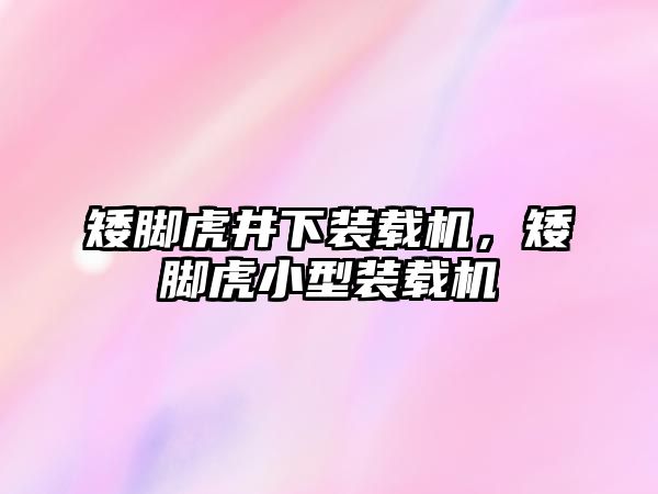 矮腳虎井下裝載機，矮腳虎小型裝載機