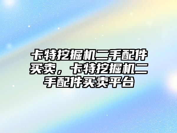 卡特挖掘機二手配件買賣，卡特挖掘機二手配件買賣平臺