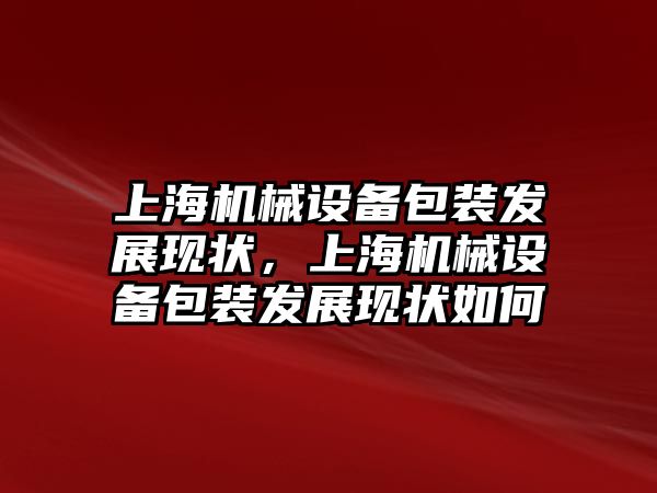 上海機械設備包裝發展現狀，上海機械設備包裝發展現狀如何