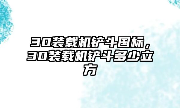 30裝載機鏟斗國標，30裝載機鏟斗多少立方