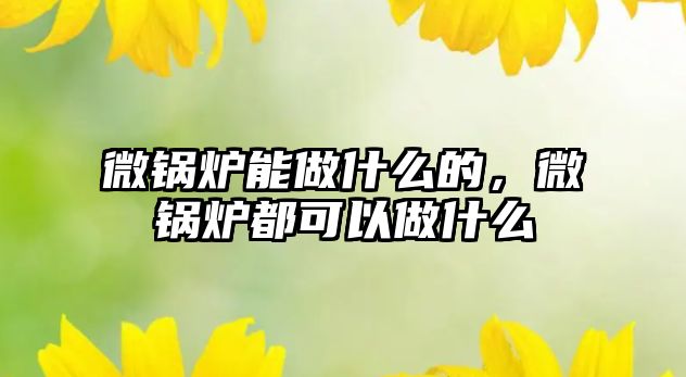 微鍋爐能做什么的，微鍋爐都可以做什么