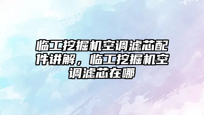 臨工挖掘機空調濾芯配件講解，臨工挖掘機空調濾芯在哪