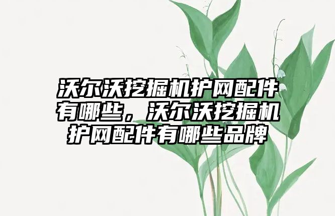 沃爾沃挖掘機護網配件有哪些，沃爾沃挖掘機護網配件有哪些品牌