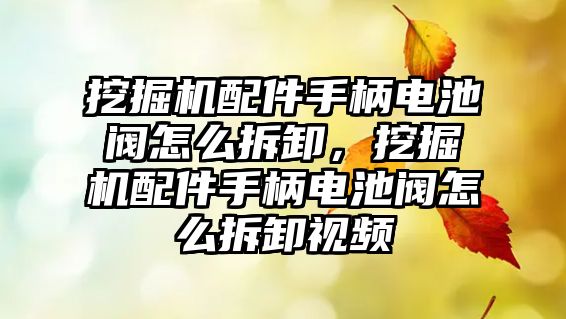 挖掘機配件手柄電池閥怎么拆卸，挖掘機配件手柄電池閥怎么拆卸視頻