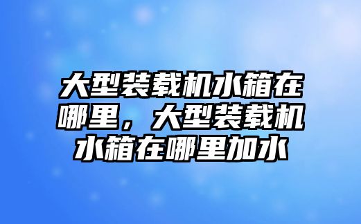 大型裝載機水箱在哪里，大型裝載機水箱在哪里加水