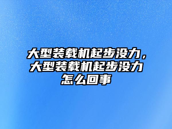 大型裝載機起步沒力，大型裝載機起步沒力怎么回事