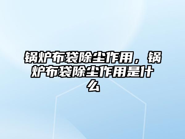 鍋爐布袋除塵作用，鍋爐布袋除塵作用是什么