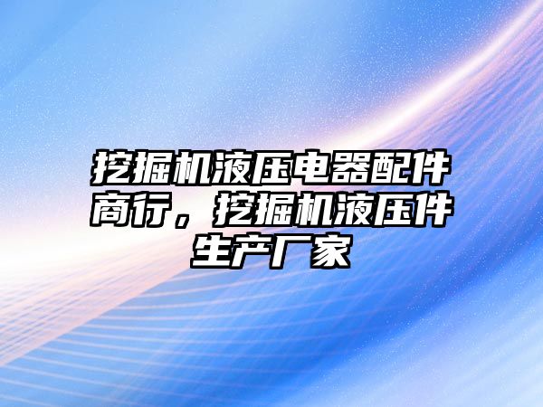 挖掘機液壓電器配件商行，挖掘機液壓件生產廠家