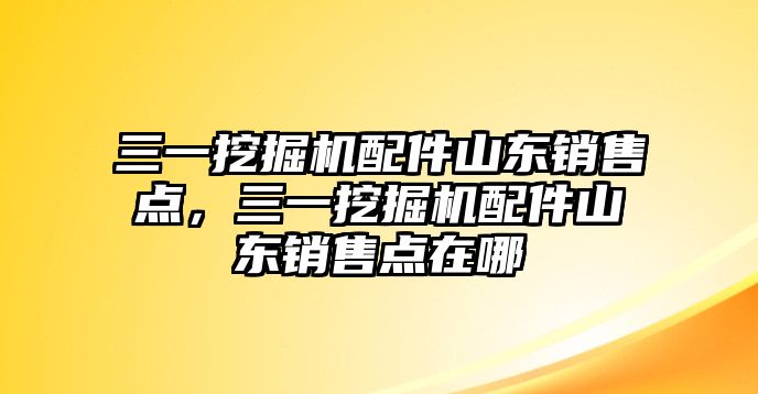 三一挖掘機配件山東銷售點，三一挖掘機配件山東銷售點在哪