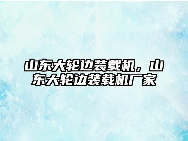 山東大輪邊裝載機，山東大輪邊裝載機廠家