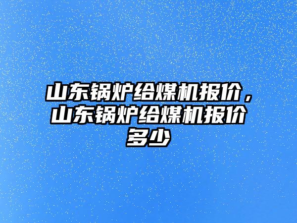 山東鍋爐給煤機報價，山東鍋爐給煤機報價多少