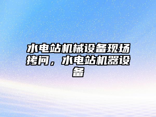 水電站機械設備現場拷問，水電站機器設備