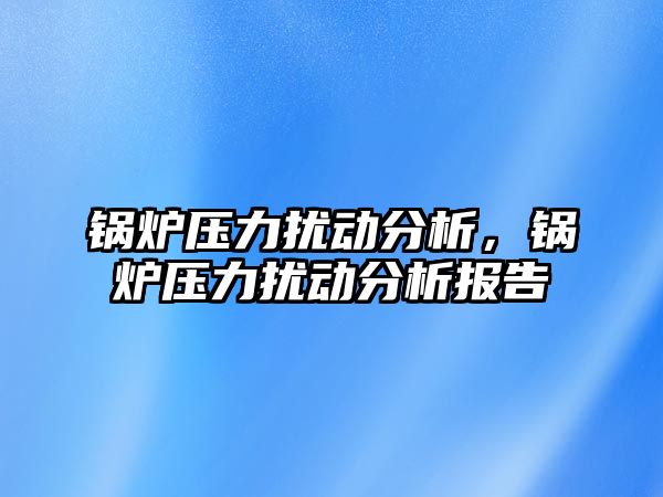 鍋爐壓力擾動分析，鍋爐壓力擾動分析報告