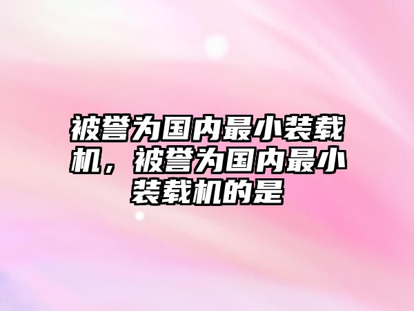 被譽為國內最小裝載機，被譽為國內最小裝載機的是