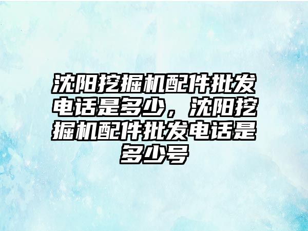 沈陽挖掘機配件批發(fā)電話是多少，沈陽挖掘機配件批發(fā)電話是多少號