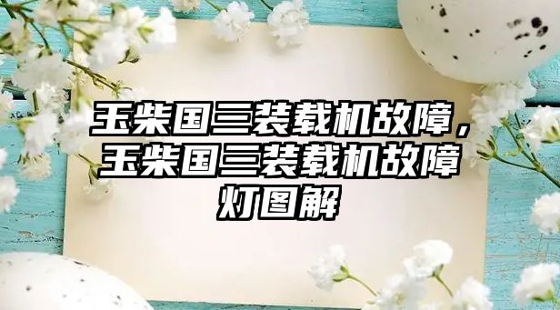 玉柴國三裝載機故障，玉柴國三裝載機故障燈圖解