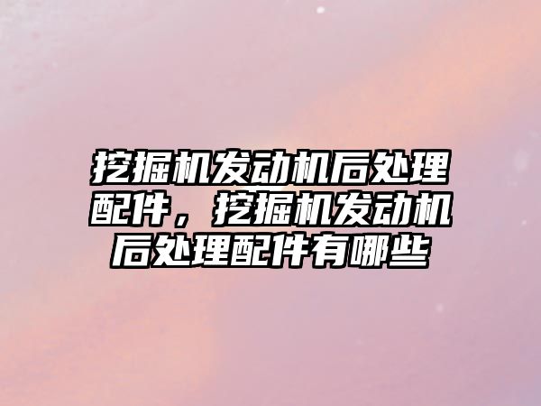 挖掘機發動機后處理配件，挖掘機發動機后處理配件有哪些