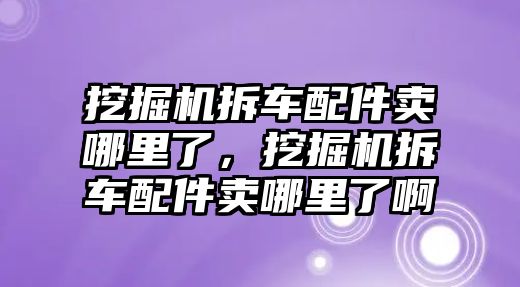 挖掘機拆車配件賣哪里了，挖掘機拆車配件賣哪里了啊