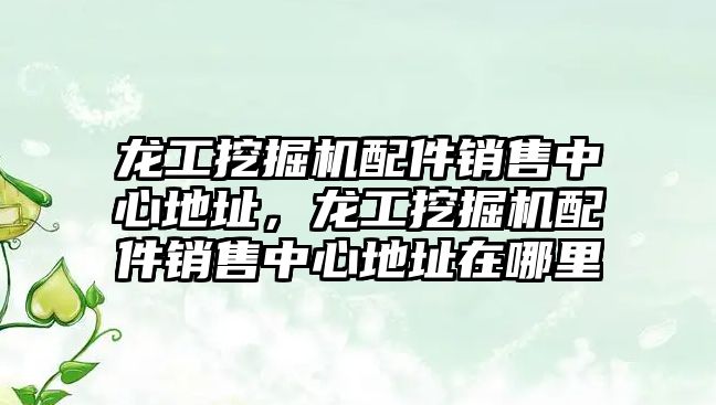 龍工挖掘機配件銷售中心地址，龍工挖掘機配件銷售中心地址在哪里