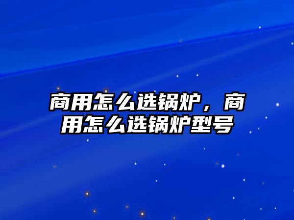 商用怎么選鍋爐，商用怎么選鍋爐型號