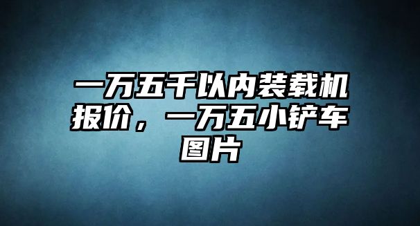 一萬五千以內裝載機報價，一萬五小鏟車圖片