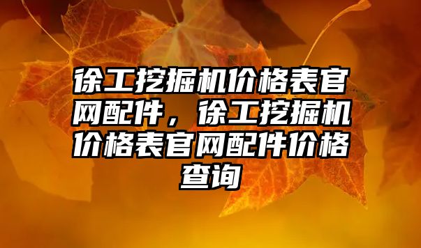 徐工挖掘機價格表官網配件，徐工挖掘機價格表官網配件價格查詢