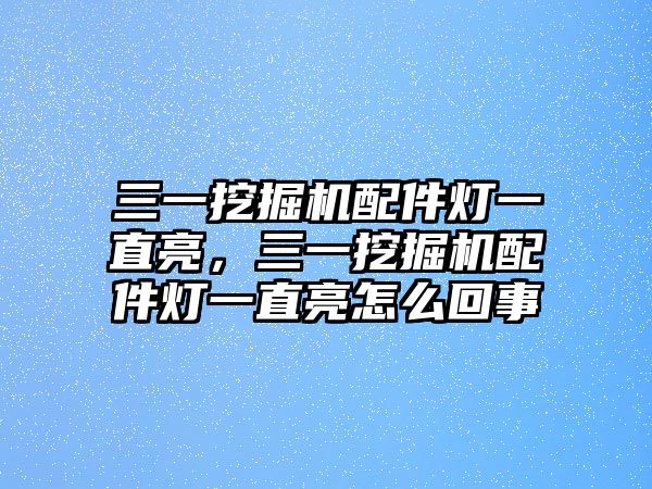 三一挖掘機配件燈一直亮，三一挖掘機配件燈一直亮怎么回事