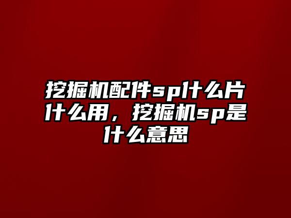 挖掘機配件sp什么片什么用，挖掘機sp是什么意思