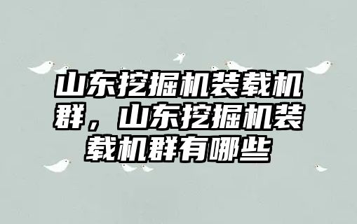 山東挖掘機裝載機群，山東挖掘機裝載機群有哪些