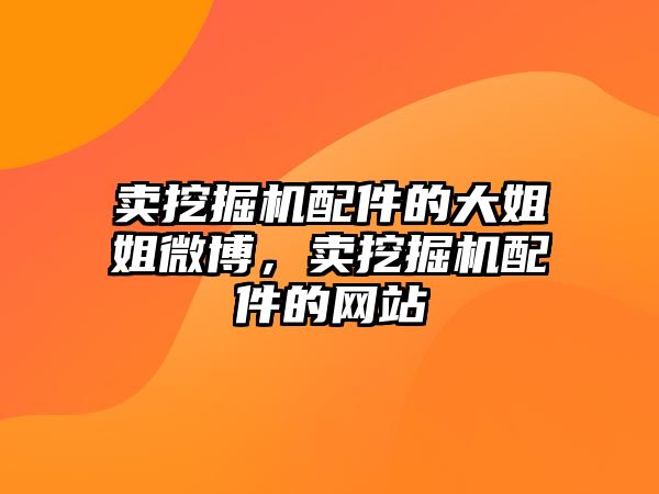 賣挖掘機配件的大姐姐微博，賣挖掘機配件的網站