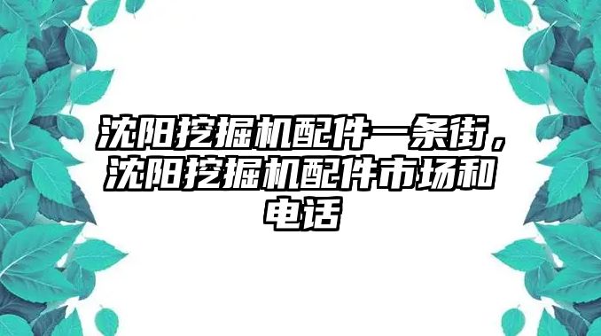 沈陽挖掘機配件一條街，沈陽挖掘機配件市場和電話