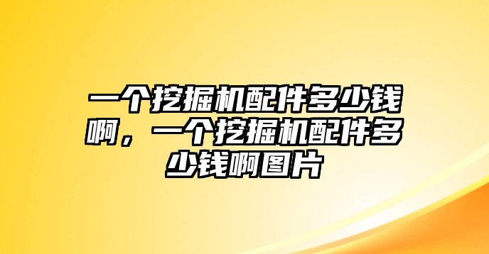 一個挖掘機配件多少錢啊，一個挖掘機配件多少錢啊圖片