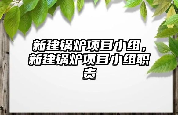 新建鍋爐項目小組，新建鍋爐項目小組職責