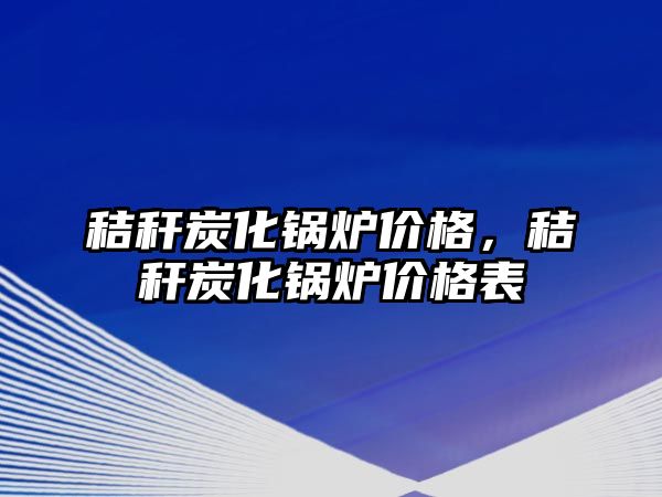 秸稈炭化鍋爐價格，秸稈炭化鍋爐價格表