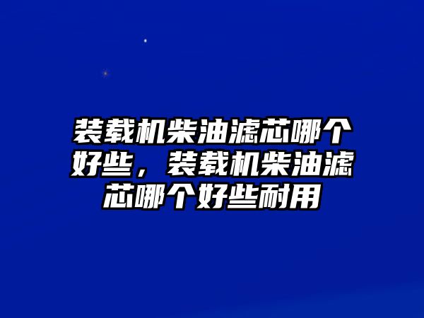 裝載機柴油濾芯哪個好些，裝載機柴油濾芯哪個好些耐用