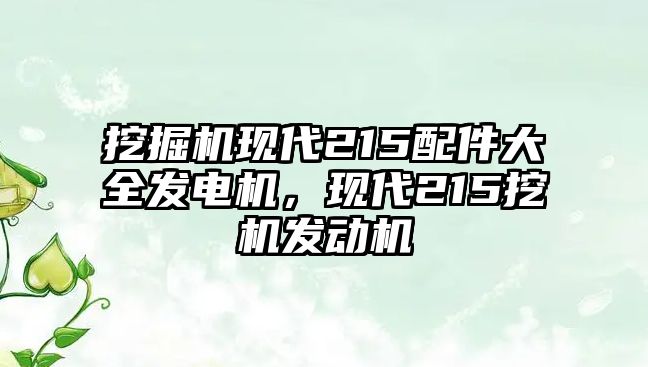 挖掘機現代215配件大全發電機，現代215挖機發動機