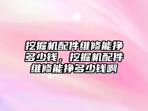 挖掘機配件維修能掙多少錢，挖掘機配件維修能掙多少錢啊