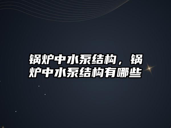 鍋爐中水泵結構，鍋爐中水泵結構有哪些