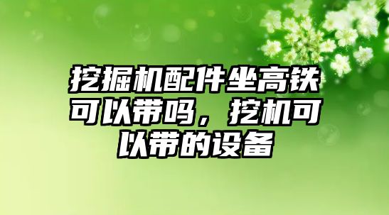 挖掘機配件坐高鐵可以帶嗎，挖機可以帶的設備