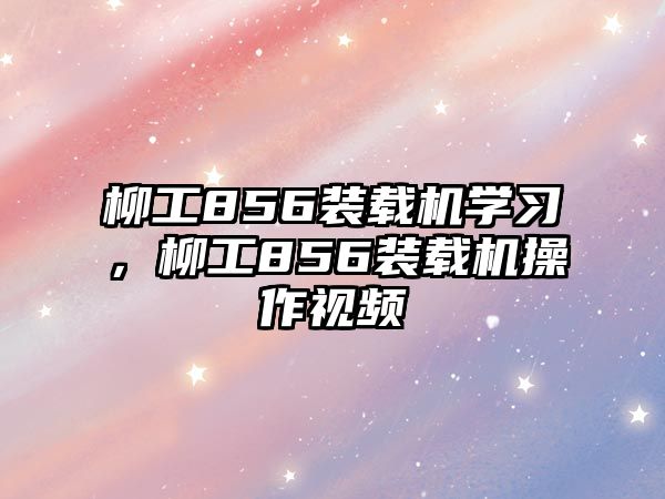 柳工856裝載機學習，柳工856裝載機操作視頻